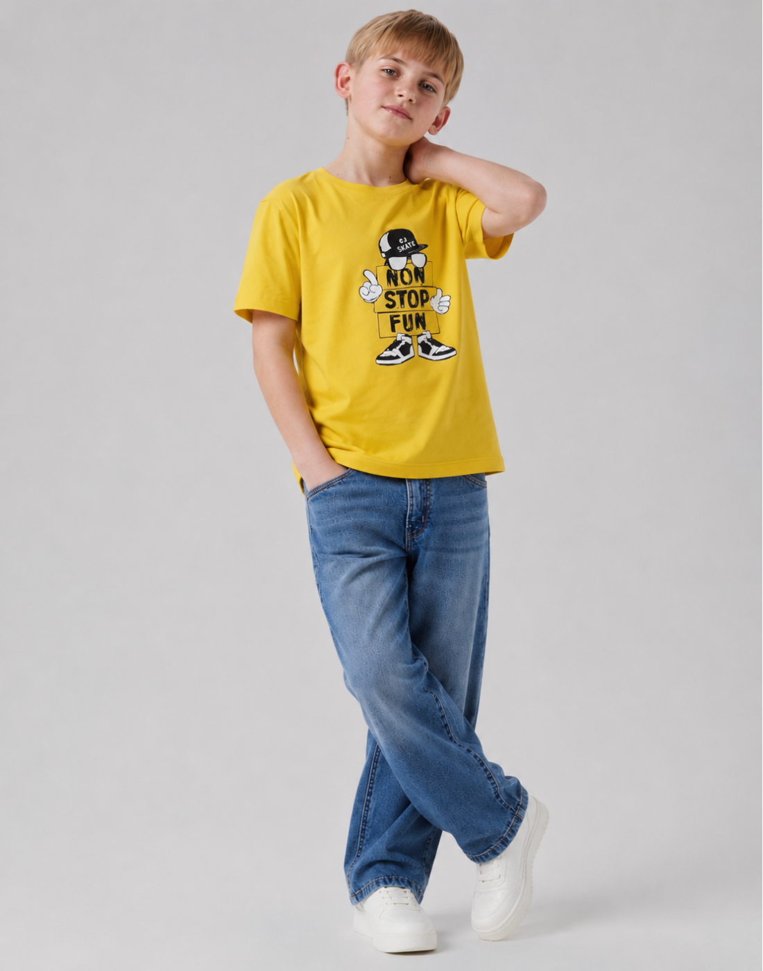 Boys Yellow Graphic print T-Shirts