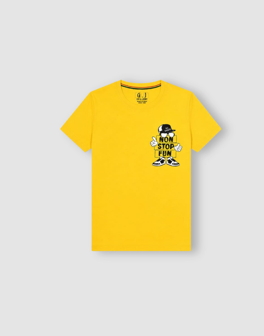 Boys Yellow Graphic print T-Shirts