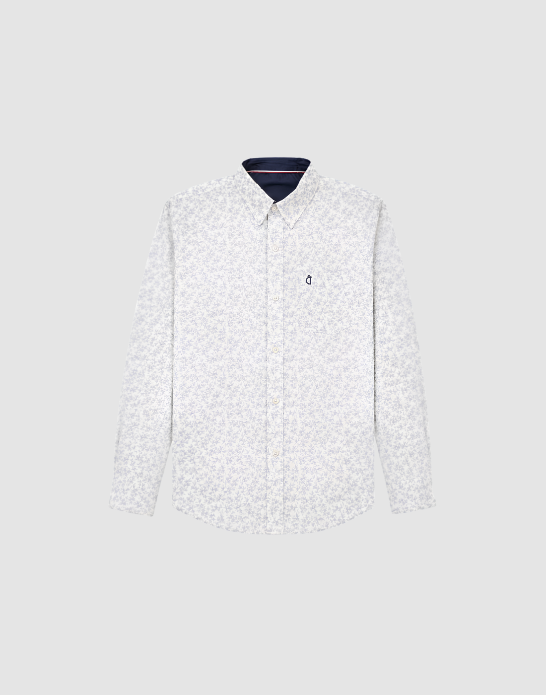 Boys White Floral Cotton Shirt