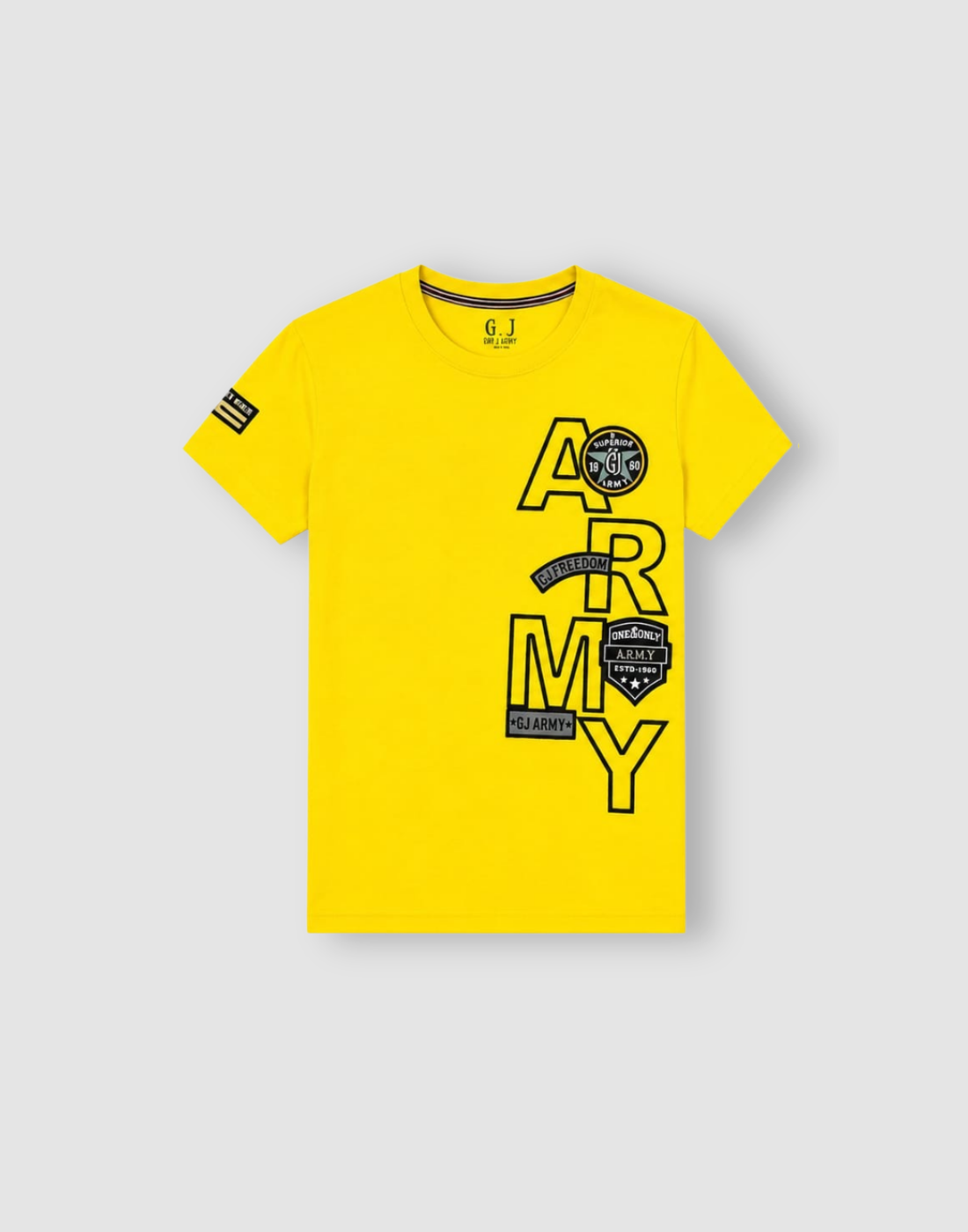 Boys Yellow Typographic Print T-Shirts