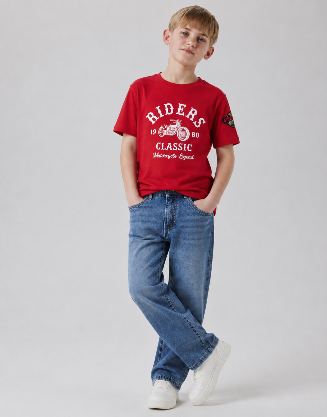 Boys Red Graphic Print T-Shirts