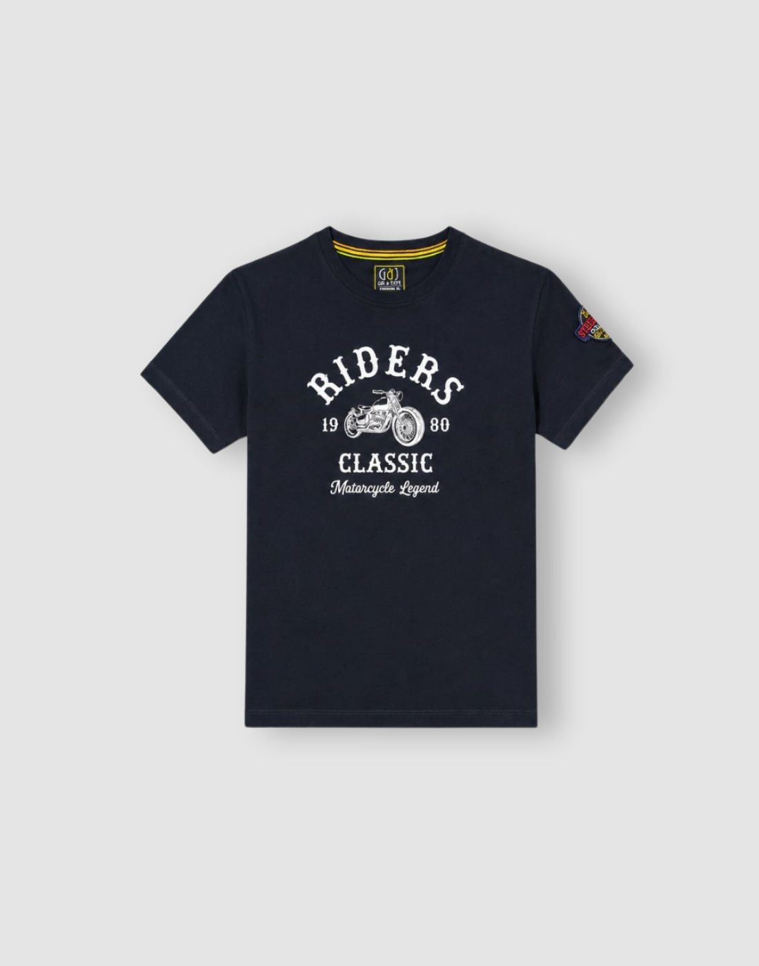 Boys Navy Blue Cotton T-Shirt Half Sleeves