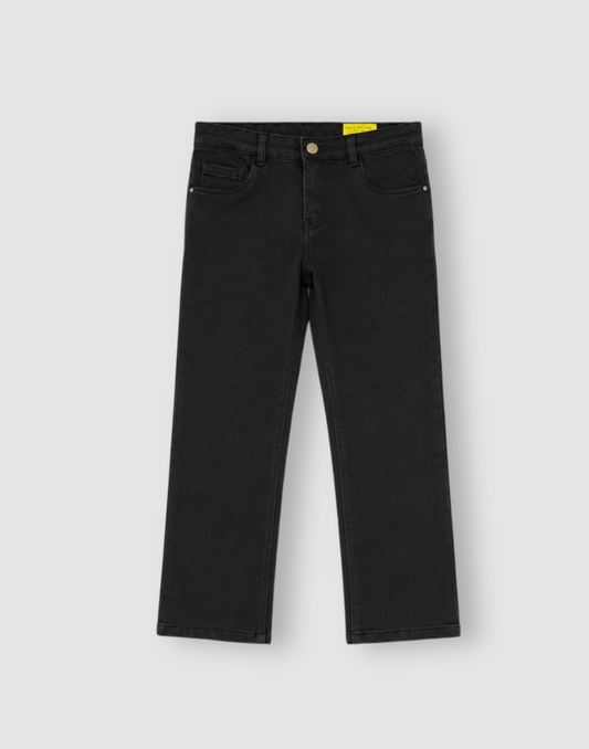 Girls Black Solid Jeans