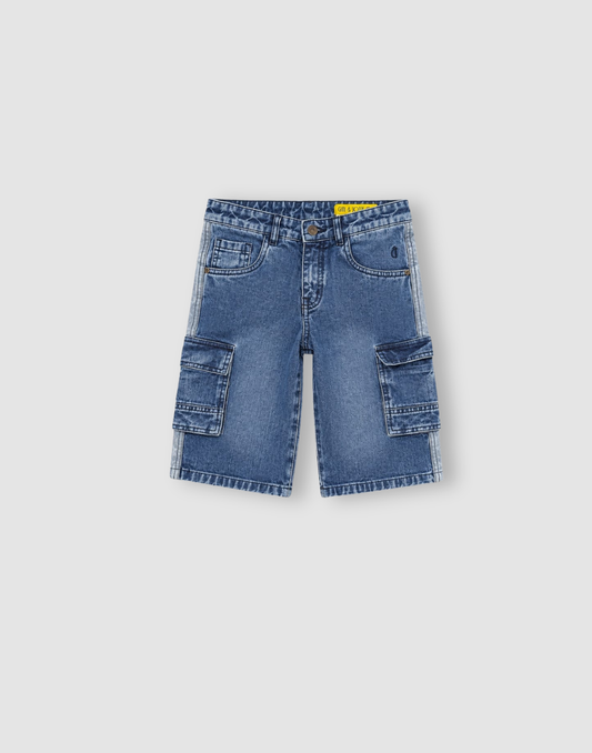 Boys Blue Washed Bermuda