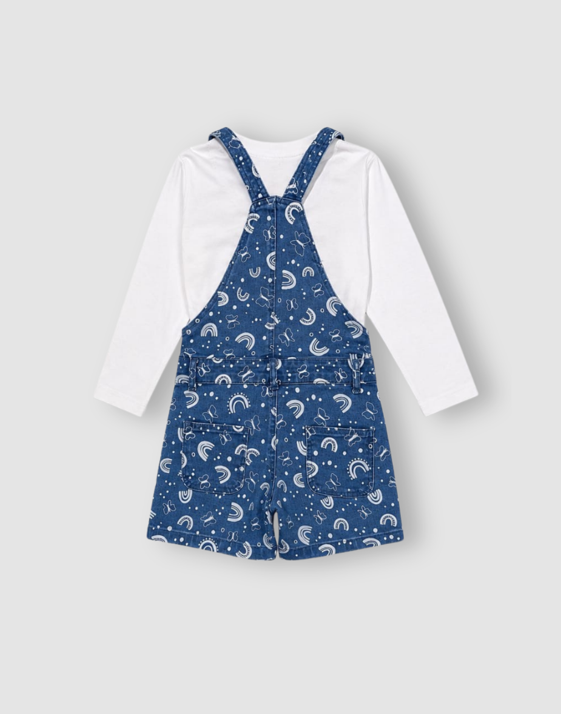 Girls Blue Conversational Full Sleeve Dungaree