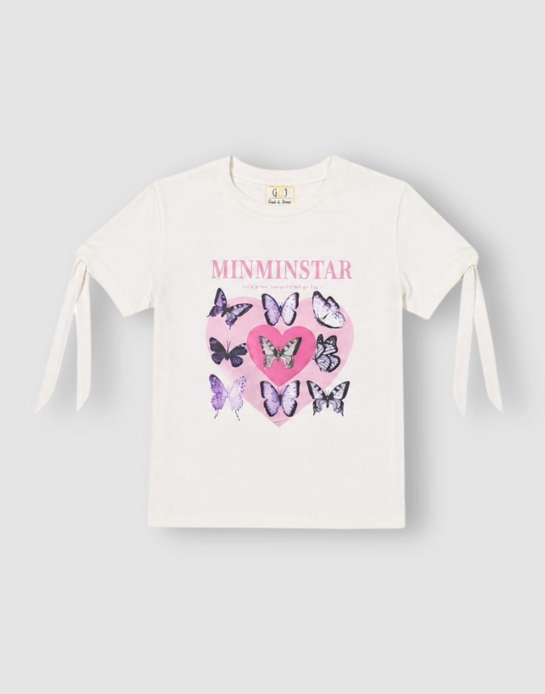 Girls Off White Cotton Knits Top Half Sleeves