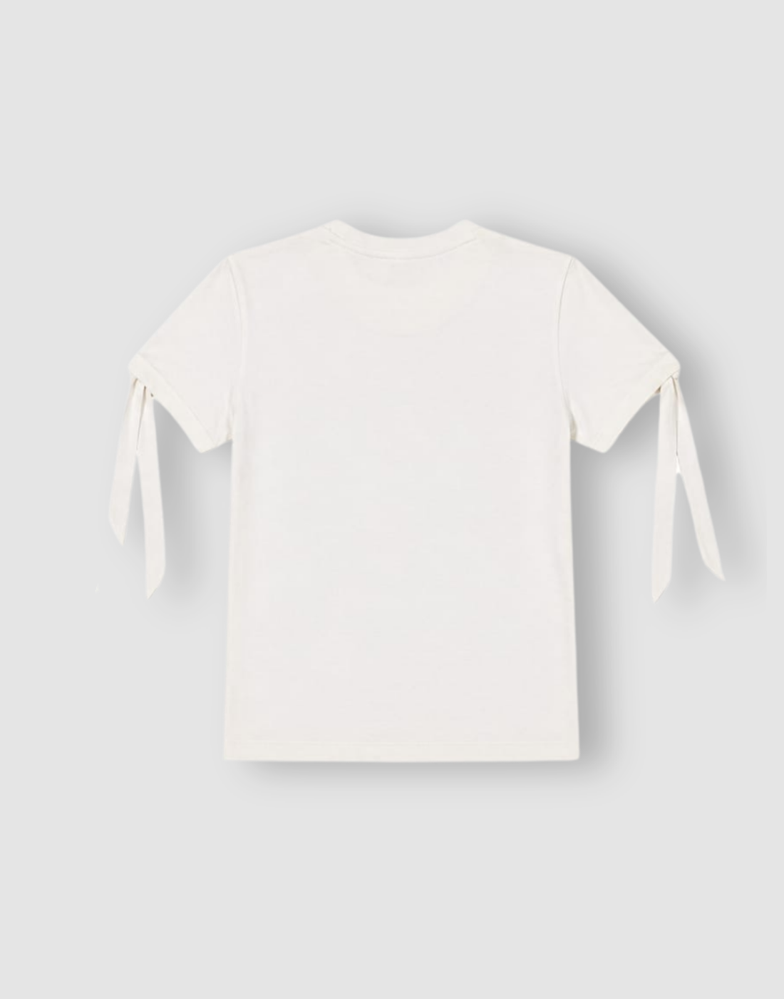 Girls Off White Cotton Knits Top Half Sleeves
