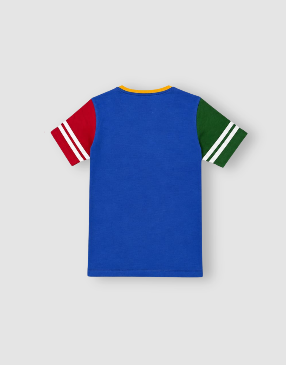 Boys Navy Blue Color Block T-Shirts