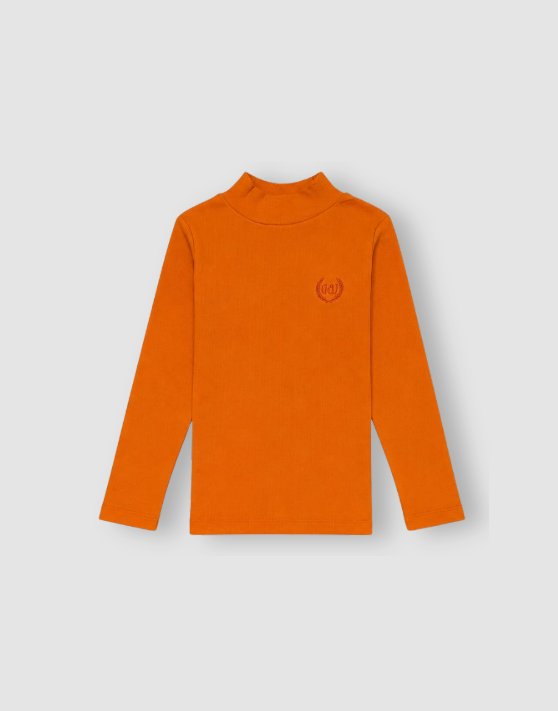 Girls Orange Cotton Skivvy Full Sleeves