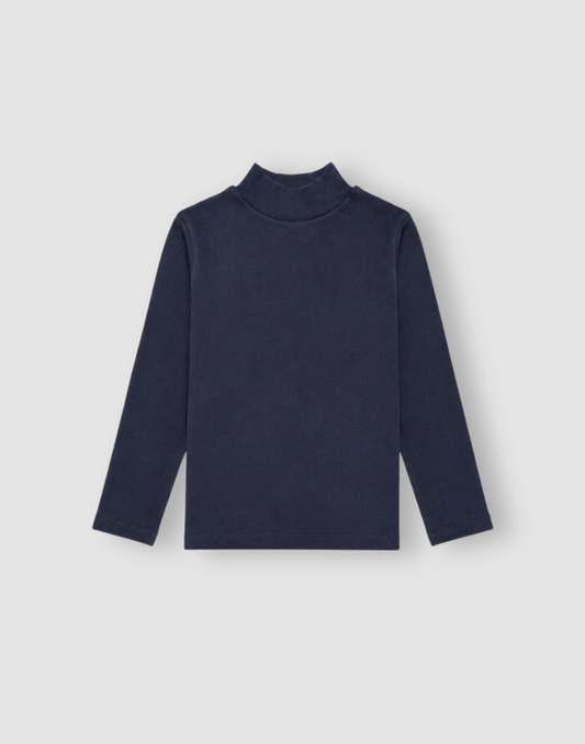 Girls Navy Blue Cotton Skivvy Full Sleeves
