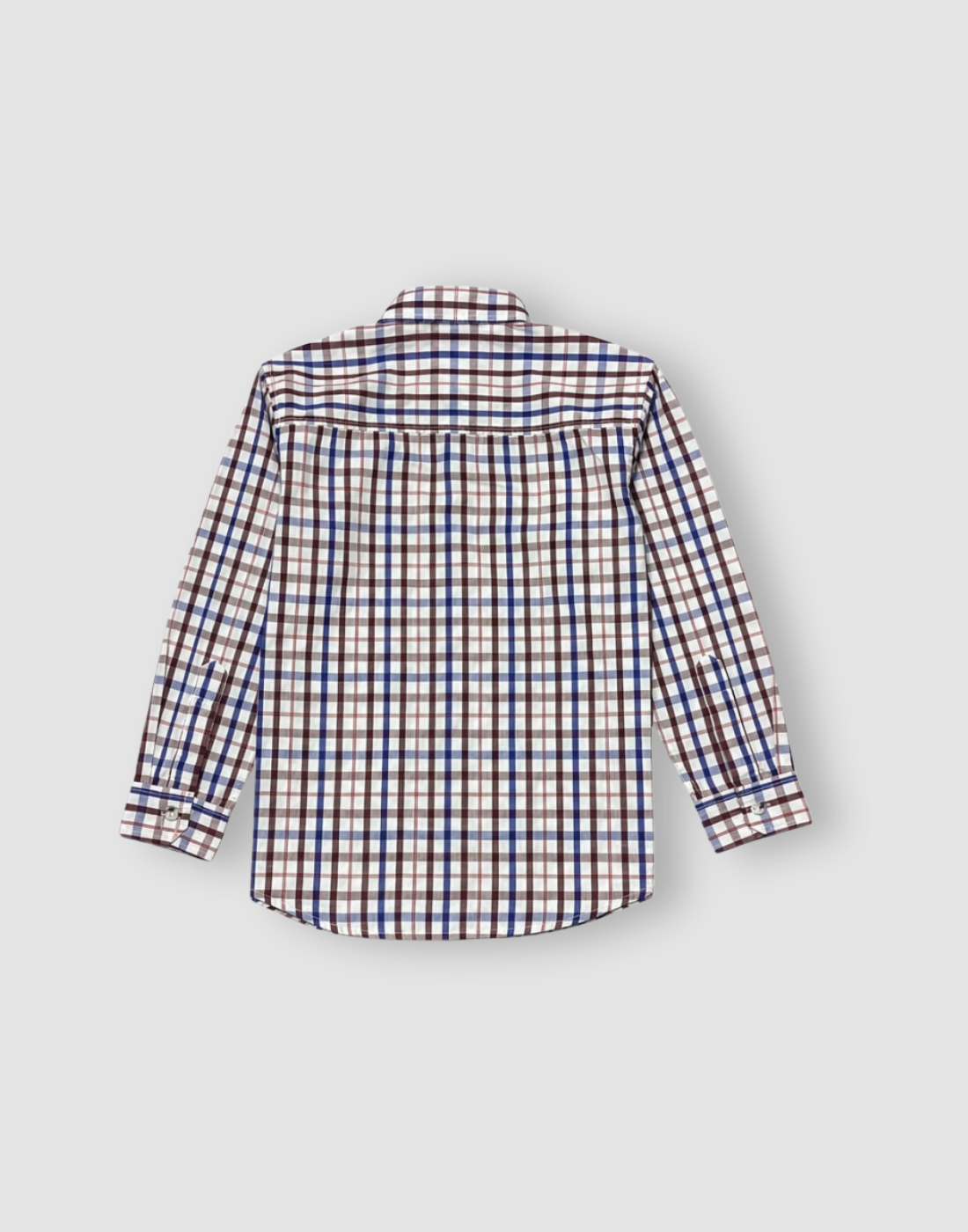 Boys White Checks Full Sleeve Shirt