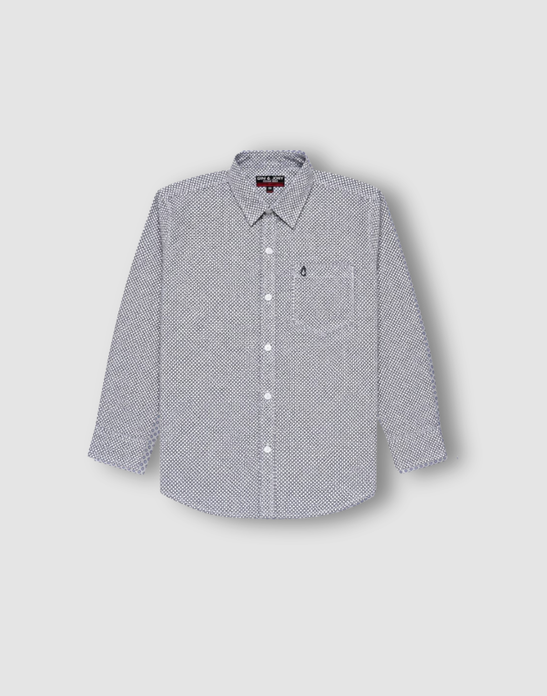 Boys Off White Polka Dot Full Sleeve Shirt