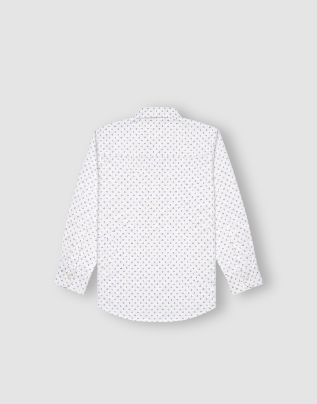 Boys White Polka Dot Full Sleeve Shirt