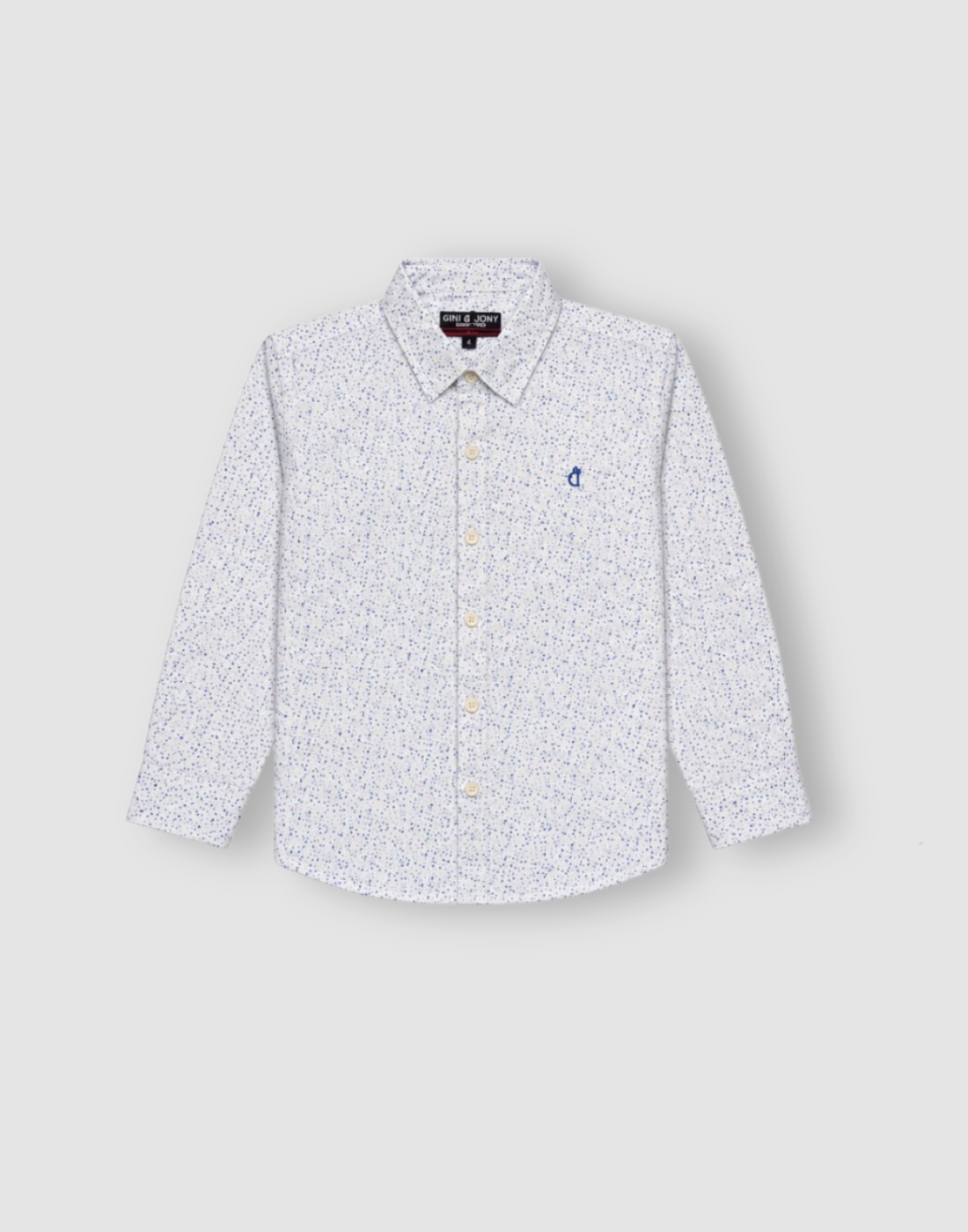 Boys Off White Printed Full Sleeve Shirt
