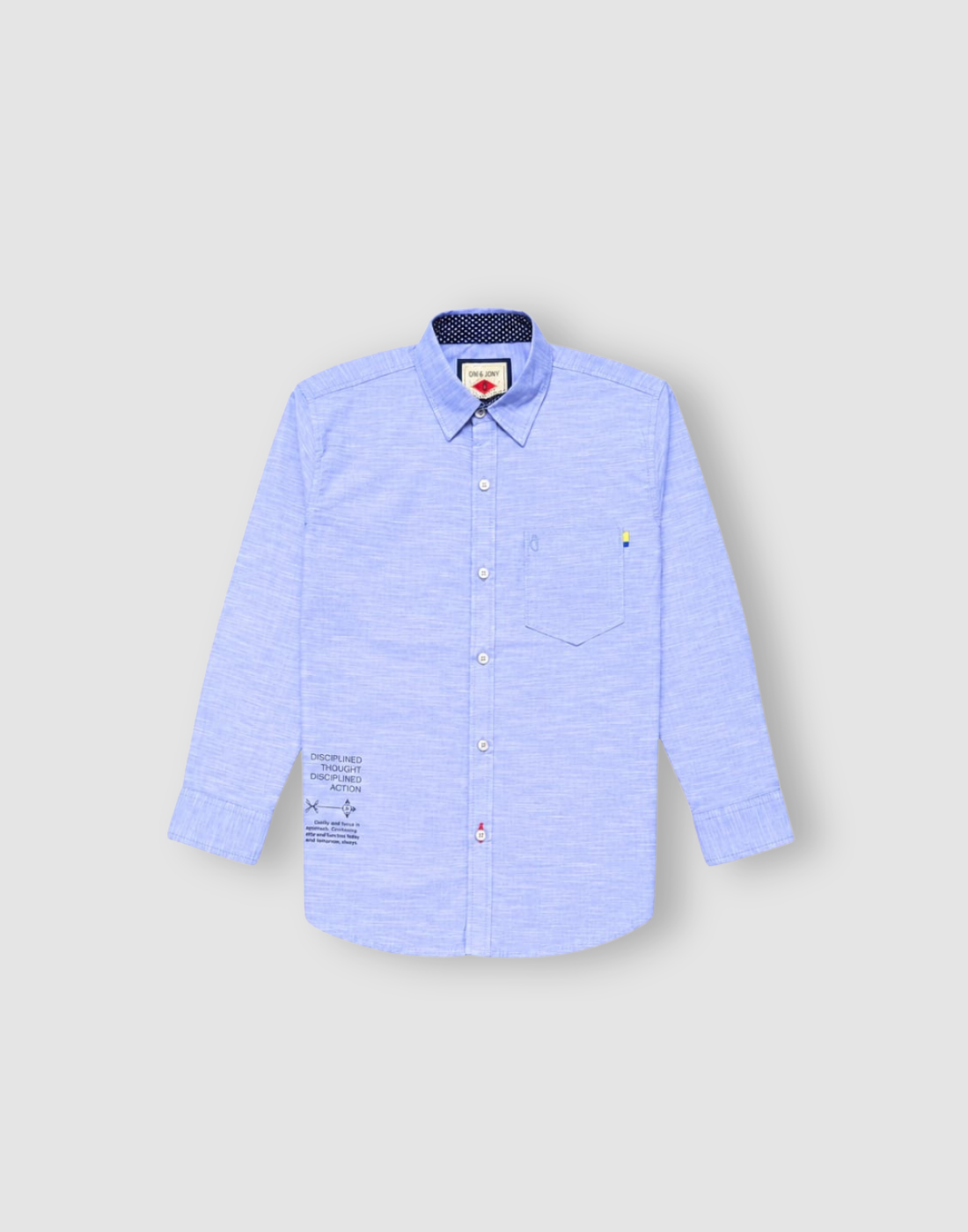 Boys Blue Solid Full Sleeve Shirt