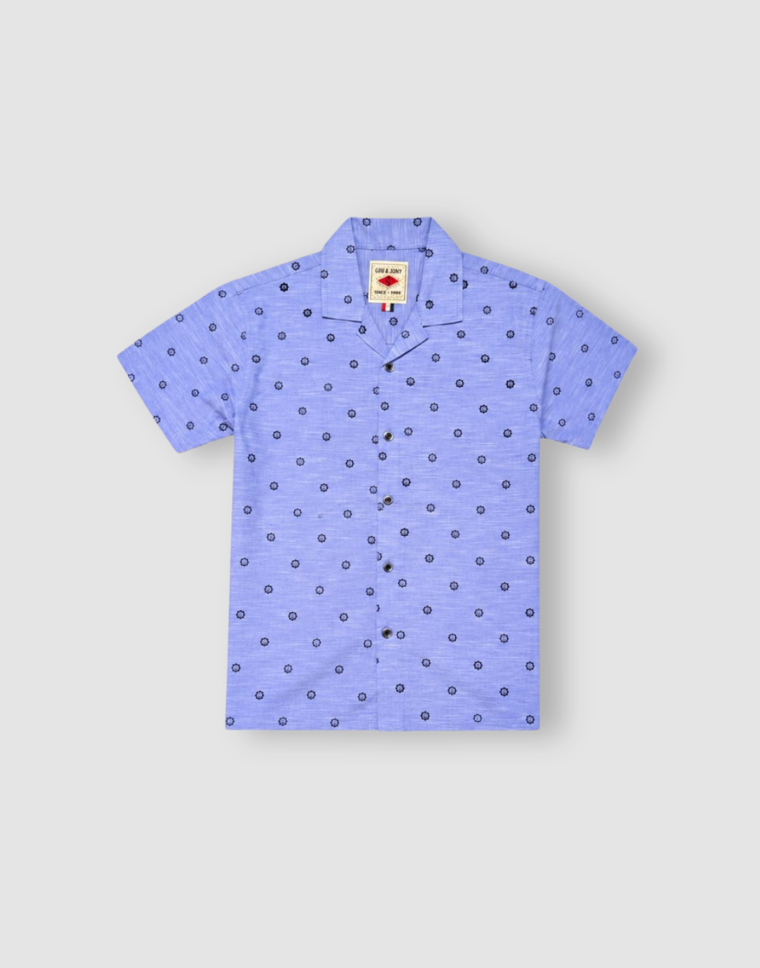 Boys Blue Cotton Shirt Half Sleeves