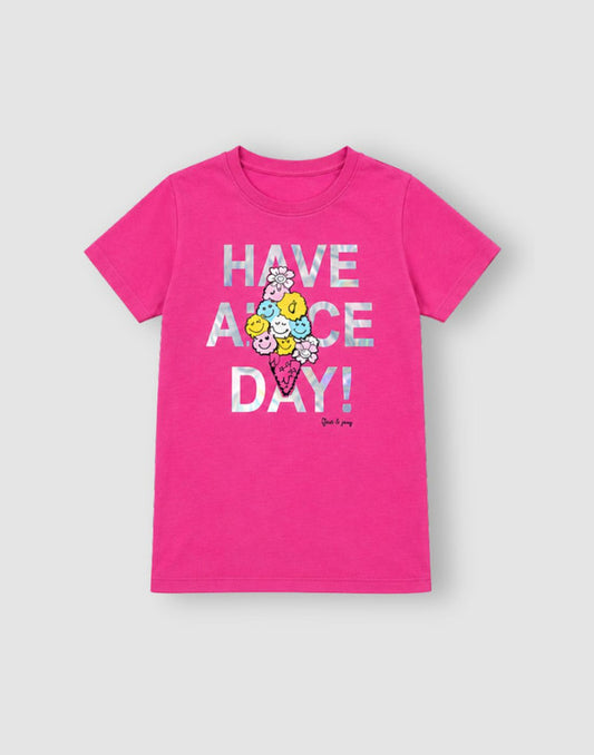 Typographic Print Regular Cotton Knits Top