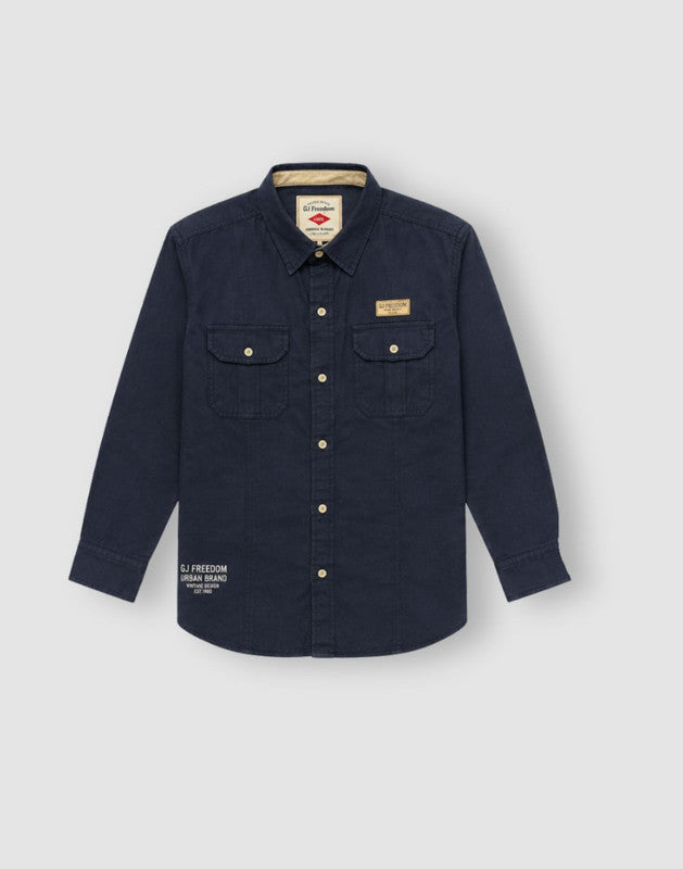 Typographic Print Regular Cotton Shirt