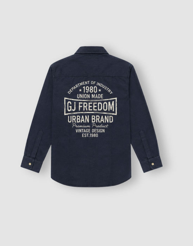 Typographic Print Regular Cotton Shirt