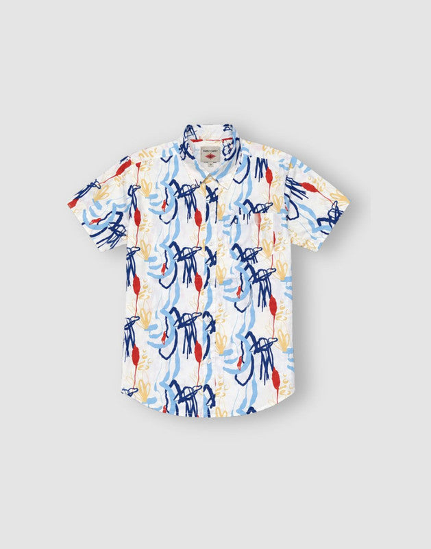 White Cotton Shirt Half Sleeves