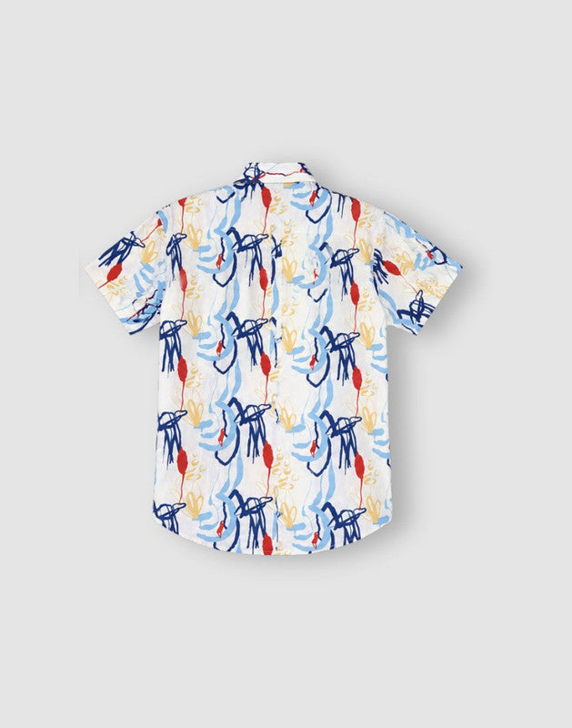 White Cotton Shirt Half Sleeves