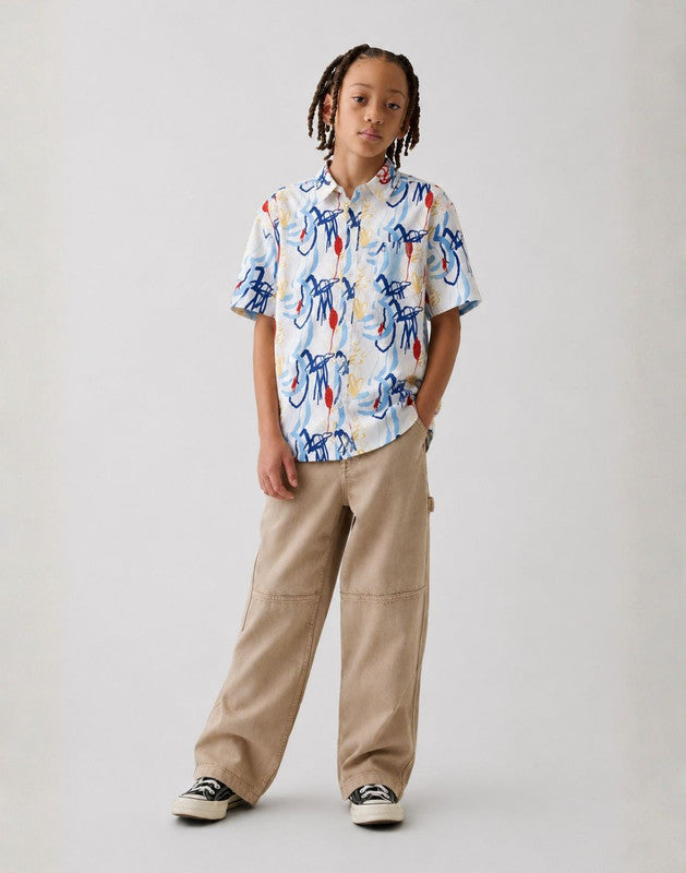 White Cotton Shirt Half Sleeves