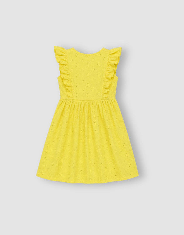 Eyelet Flared Cotton Dress