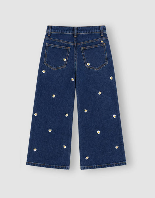 Mid Embroidery Straight Denim Jeans