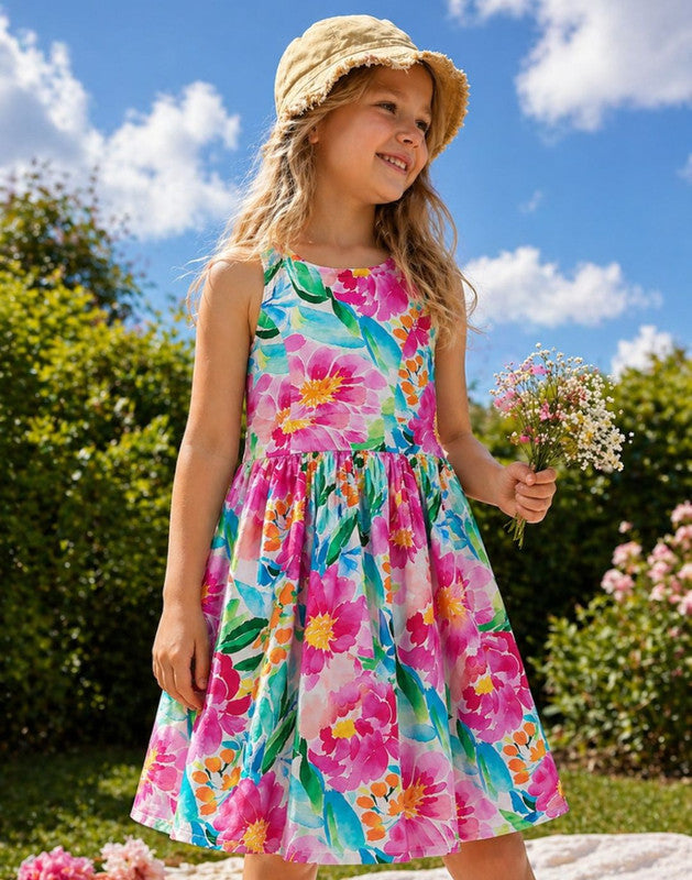 Floral Flared Cotton Dress