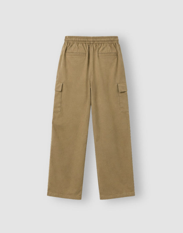 Boys Olive Cotton Trouser Elasticated