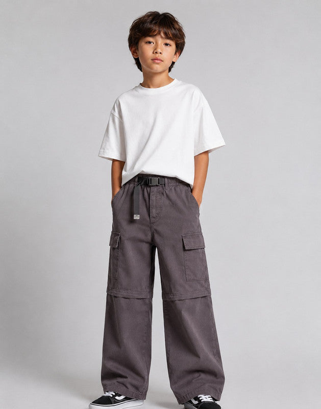 Boys Grey Cotton Trouser Elasticated