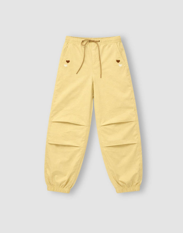 Mid Applique Wide Leg Cotton Trouser