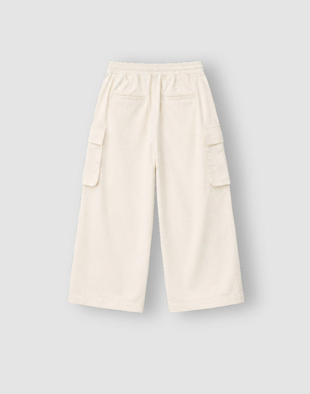 Mid Applique Wide Leg Cotton Trouser