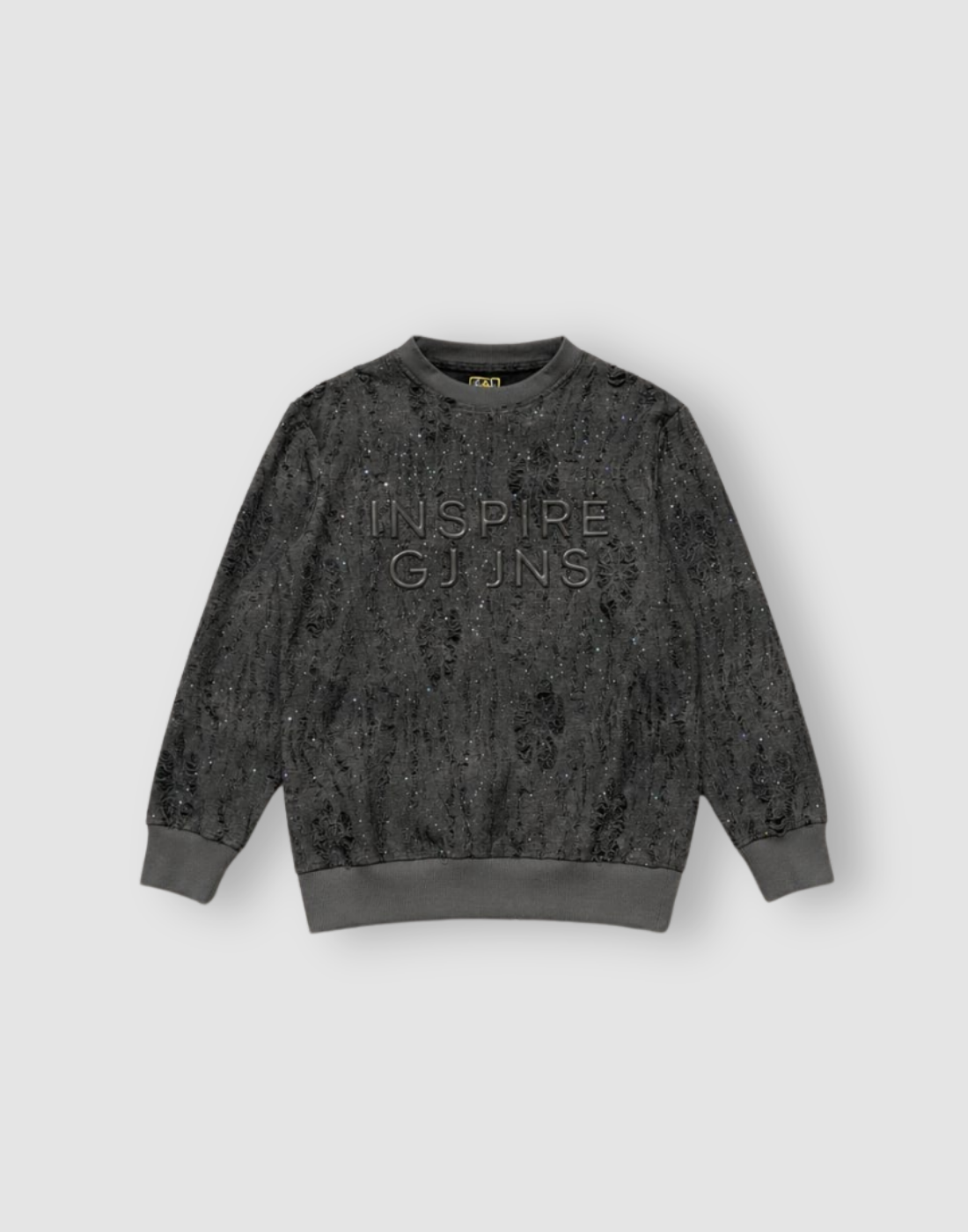 Boys Black Textured Full Sleeve Sweat Shirt