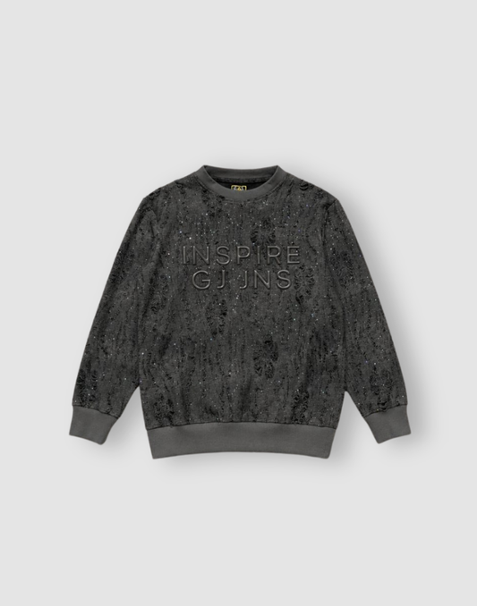 Boys Black Textured Full Sleeve Sweat Shirt