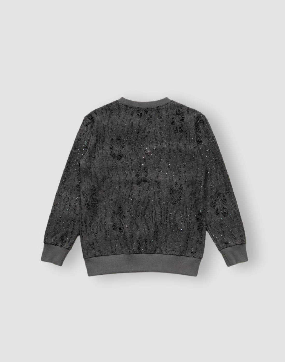 Boys Black Textured Full Sleeve Sweat Shirt