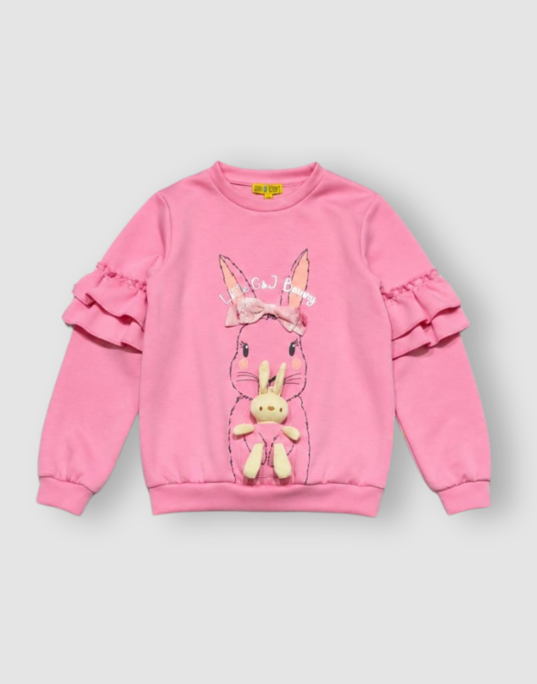 Girls Pink Cotton Sweat Shirt Full Sleeves