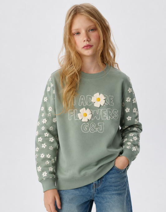 Girls Green Sweat Shirt