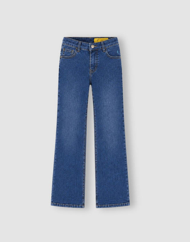 Mid Washed Bootcut Denim Jeans