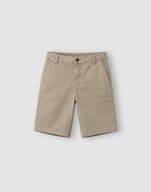 Boys Khaki Cotton Bermuda Fixed Waist
