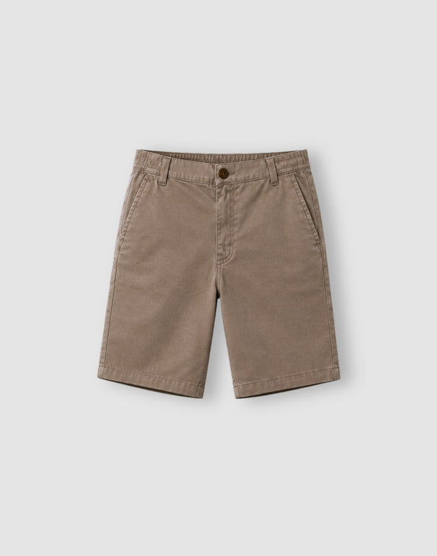 Boys Khaki Cotton Bermuda Fixed Waist