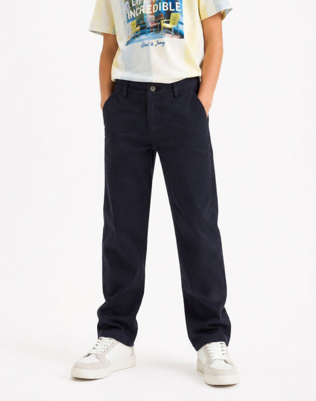 Mid Basic Straight Cotton Trouser