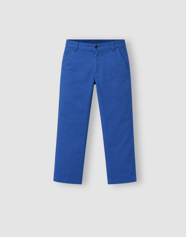 Boys Navy Blue Cotton Trouser Fixed Waist