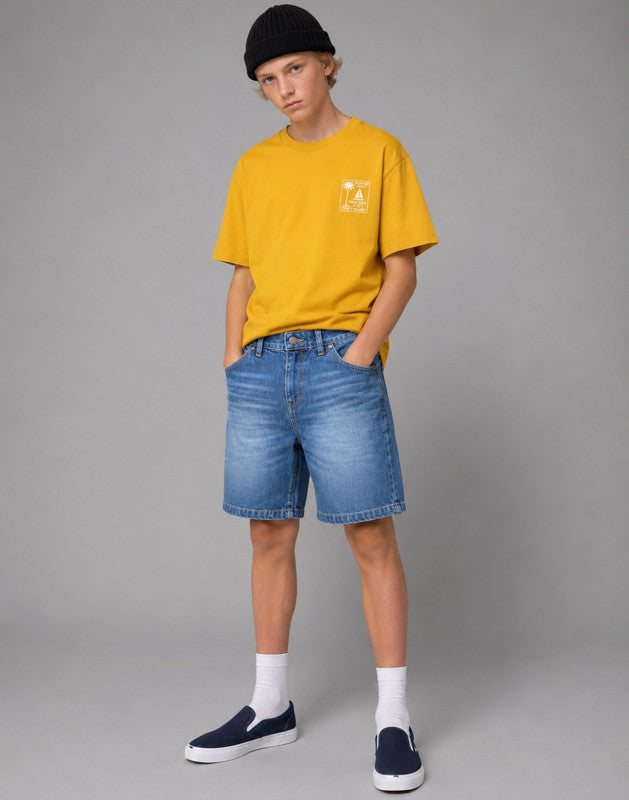 Boys Blue Denim Shorts Fixed Waist