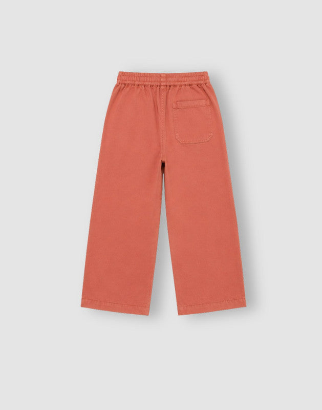Mid Basic Wide Leg Cotton Trouser