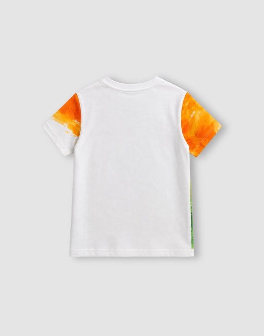 Tricolour Brushstroke Graphic T-Shirt