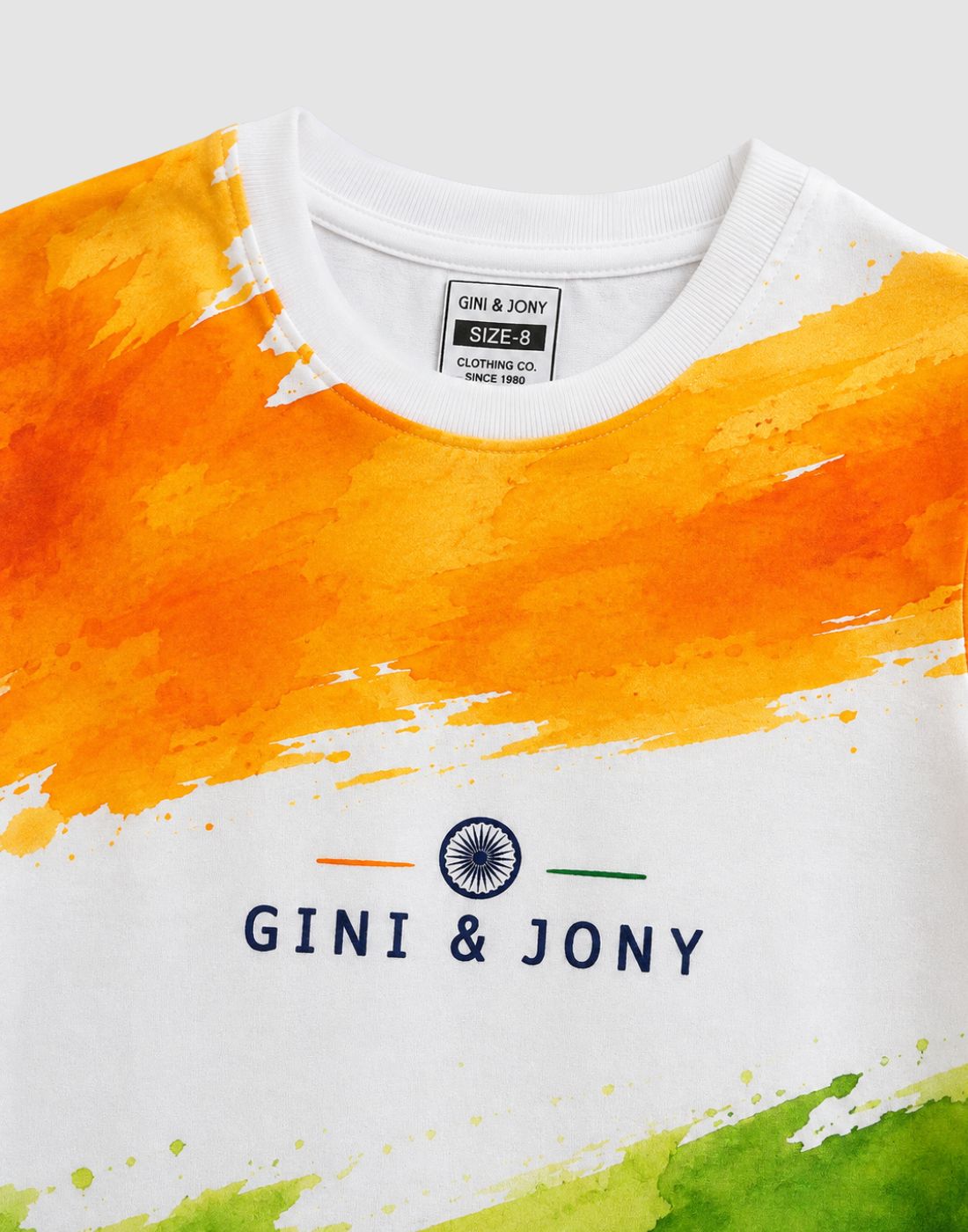 Tricolour Brushstroke Graphic T-Shirt