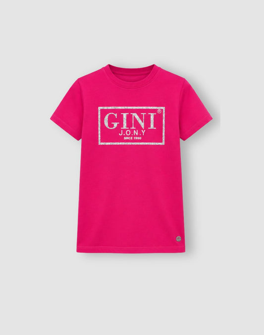 Gini and Jony Girls Pink Typography Cotton Knit Top