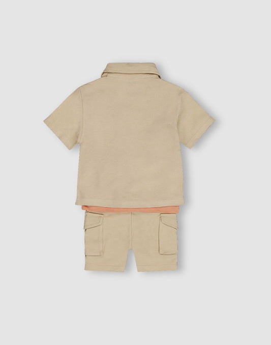 Boys Cotton 3 Piece Set Shirts, T-Shirt & Shorts