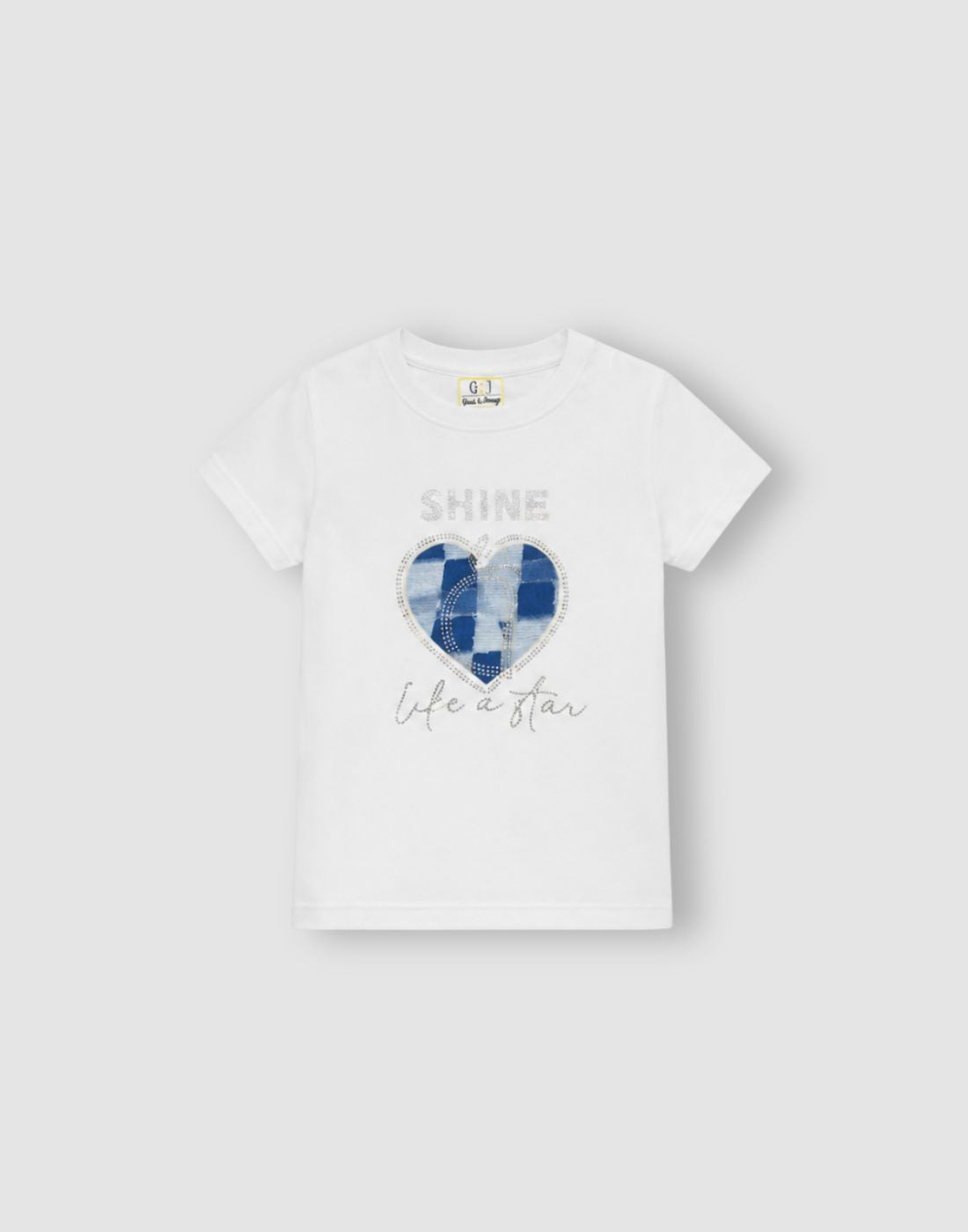 Girls White Cotton Knit Half Sleeve Knits Top